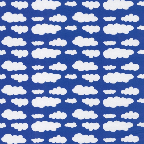 Preview: Jersey Swafing - Wolken - Royalblau - Reststück ca. 290 cm